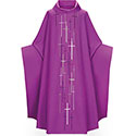 Chasuble Purple Embroidered Crosses