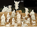 Nativity 15 Piece Set 27&quot; White Resin-stone