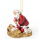 Ornament Kneeling Santa Resin-stone 35860