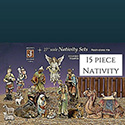 Nativity 15 Piece Set 27&quot; Traditional Colors Resin-stone