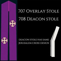 Overlay or Deacon Stole Jerusalem Cross 707
