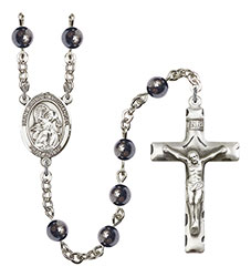 St. Gabriel the Archangel 6mm Hematite Rosary R6002S-8039