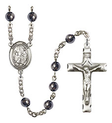 St. James the Greater 6mm Hematite Rosary R6002S-8050