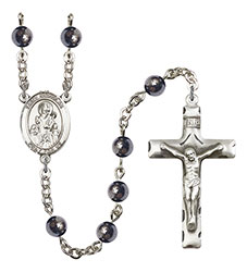 St. Nicholas 6mm Hematite Rosary R6002S-8080