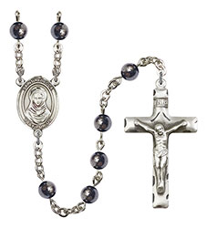 St. Rebecca 6mm Hematite Rosary R6002S-8252