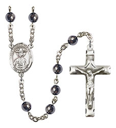 St. Andrew Kim Taegon 6mm Hematite Rosary R6002S-8373
