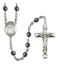 St. Winifred of Wales 6mm Hematite Rosary R6002S-8419