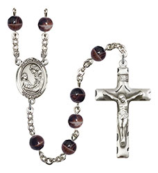 St. Cecilia 7mm Brown Rosary R6004S-8016