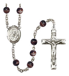 St. Robert Bellarmine 7mm Brown Rosary R6004S-8096