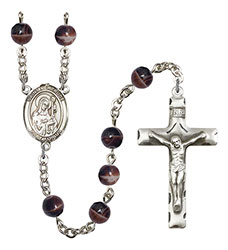St. Gertrude of Nivelles 7mm Brown Rosary R6004S-8219