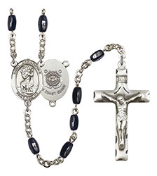 St. Christopher/Coast Guard 8x5mm Black Onyx Rosary R6005S-8022S3