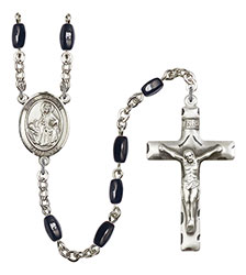 St. Dymphna 8x5mm Black Onyx Rosary R6005S-8032