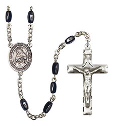 Virgen de la Divina Providencia 8x5mm Black Onyx Rosary R6005S-8087SP