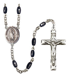 Virgen de Guadalupe 8x5mm Black Onyx Rosary R6005S-8206SP