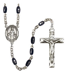 St. Nino de Atocha 8x5mm Black Onyx Rosary R6005S-8214SP