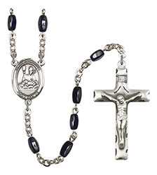 St. Honorius of Amiens 8x5mm Black Onyx Rosary R6005S-8376