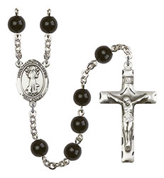 St. Francis of Assisi 7mm Black Onyx Rosary R6007S-8036