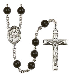 St. Gabriel Possenti 7mm Black Onyx Rosary R6007S-8279