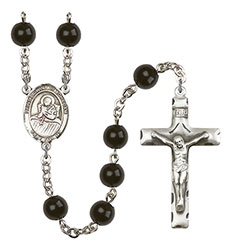 St. Lidwina of Schiedam 7mm Black Onyx Rosary R6007S-8297