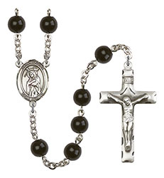 St. Regina 7mm Black Onyx Rosary R6007S-8335