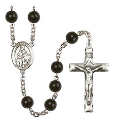 St. Giles 7mm Black Onyx Rosary R6007S-8349