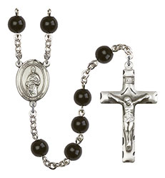 St. Eligius 7mm Black Onyx Rosary R6007S-8402