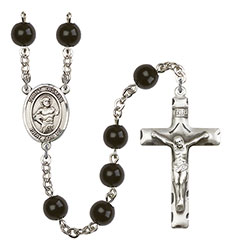 St. Dismas 7mm Black Onyx Rosary R6007S-8418