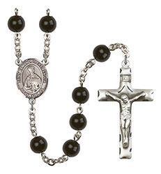 St. Edmund of East Anglia 7mm Black Onyx Rosary R6007S-8445