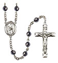 St. Bernadette 6mm Hematite Rosary R6002S-8017