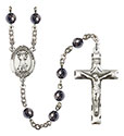 St. Francis of Assisi 6mm Hematite Rosary R6002S-8036