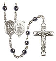 St. George/Air Force 6mm Hematite Rosary R6002S-8040S1