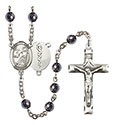 St. Luke the Apostle/Doctor 6mm Hematite Rosary R6002S-8068S8