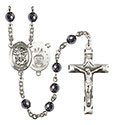St. Michael/Air Force 6mm Hematite Rosary R6002S-8076S1