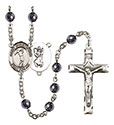 St. Christopher/Golf 6mm Hematite Rosary R6002S-8152