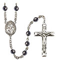 St. Bernard of Clairvaux 6mm Hematite Rosary R6002S-8233