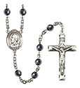 Pope Saint Eugene I 6mm Hematite Rosary R6002S-8352
