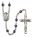 St. Bernadine of Sienna 6mm Hematite Rosary R6002S-8387