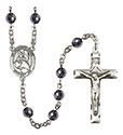 Guardian Angel Protector 6mm Hematite Rosary R6002S-8440