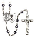 St. Christopher/Tennis 6mm Hematite Rosary R6002S-8505