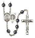 St. Benedict 8mm Hematite Rosary R6003S-8008