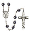 St. Bernadette 8mm Hematite Rosary R6003S-8017