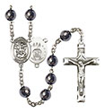 St. Michael/Air Force 8mm Hematite Rosary R6003S-8076S1