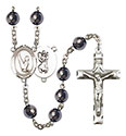 St. Christopher/Gymnastics 8mm Hematite Rosary R6003S-8142