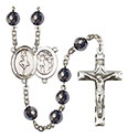 St. Sebastian/Dance 8mm Hematite Rosary R6003S-8173