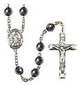 St. Bernadine of Sienna 8mm Hematite Rosary R6003S-8387