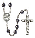 Guardian Angel Protector 8mm Hematite Rosary R6003S-8440