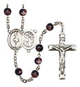 St. Sebastian/Dance 7mm Brown Rosary R6004S-8173