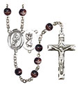 St. Christopher/Softball 7mm Brown Rosary R6004S-8507