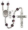 St. Christopher/Choir 7mm Brown Rosary R6004S-8514