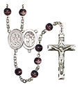 St. Sebastian/Choir 7mm Brown Rosary R6004S-8614